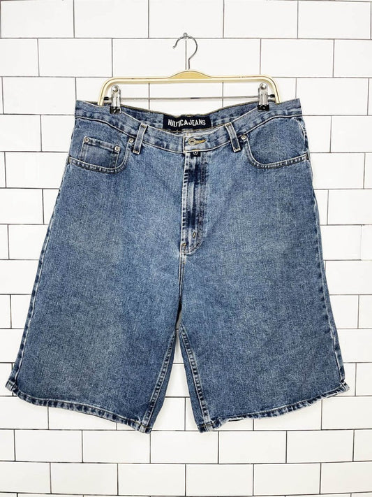 vintage 00s nautica baggy long denim shorts - good market thrift store