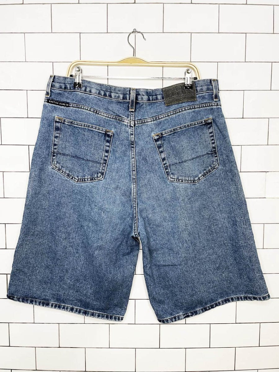 vintage 00s nautica baggy long denim shorts - good market thrift store