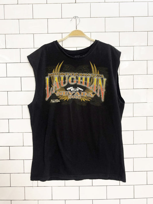 vintage 00s nevada motorcycle rally sleeveless tee - good market thrift store