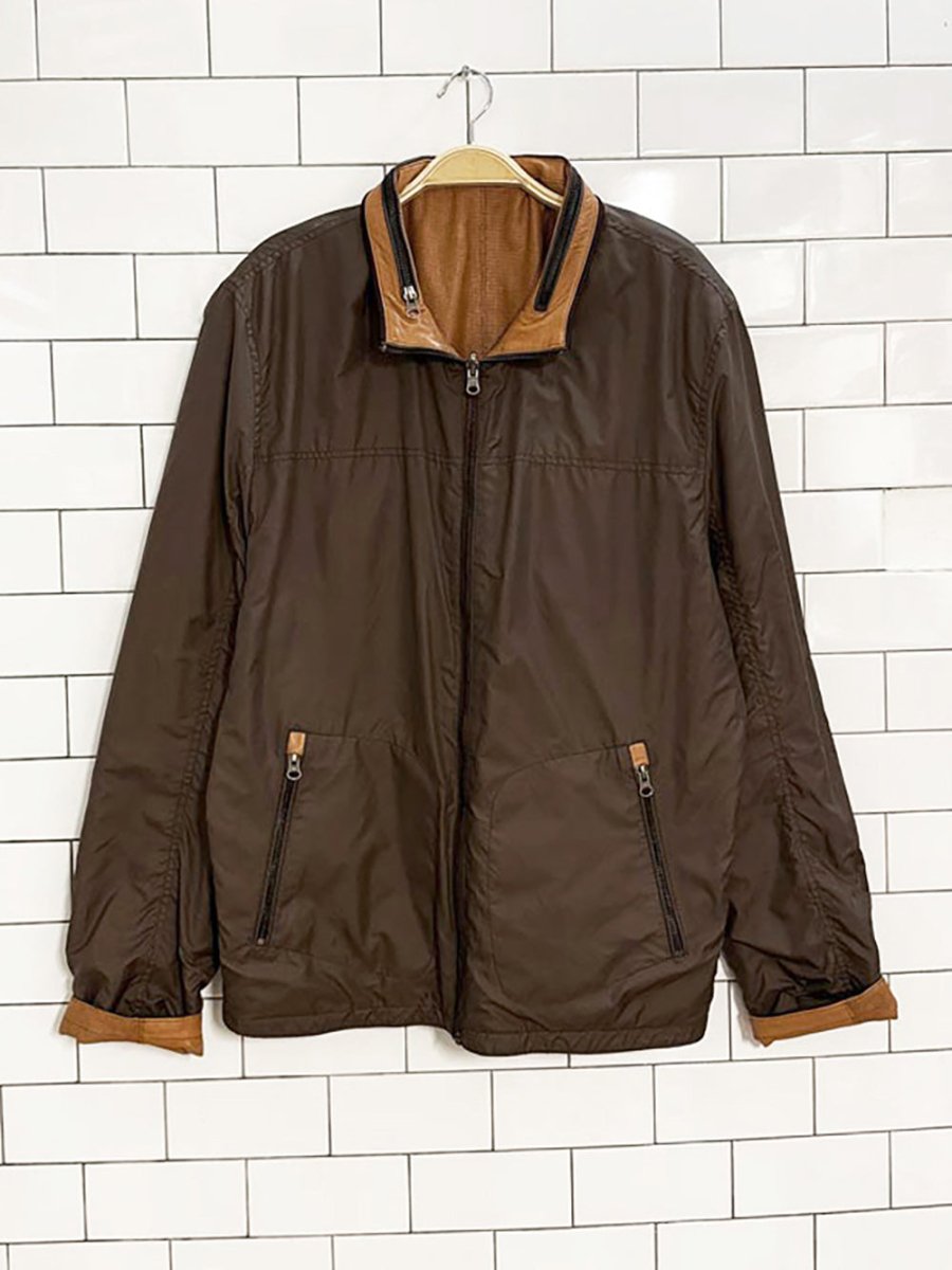 vintage 00s nikolas collection lamb leather reversible full zip jacket - good market thrift store