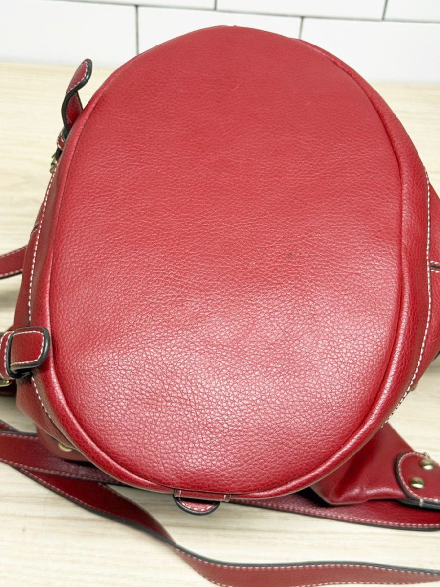 vintage 00s nine west faux leather contrast stitch bucket bag | backpack - good market thrift store