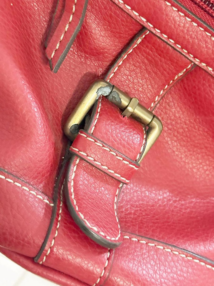 vintage 00s nine west faux leather contrast stitch bucket bag | backpack - good market thrift store