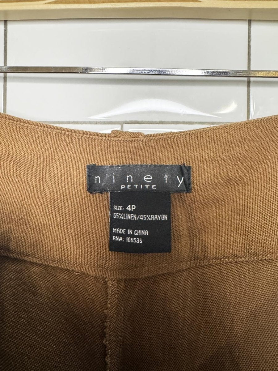 vintage 00s ninety linen-blend wide leg cropped pants - good market thrift store