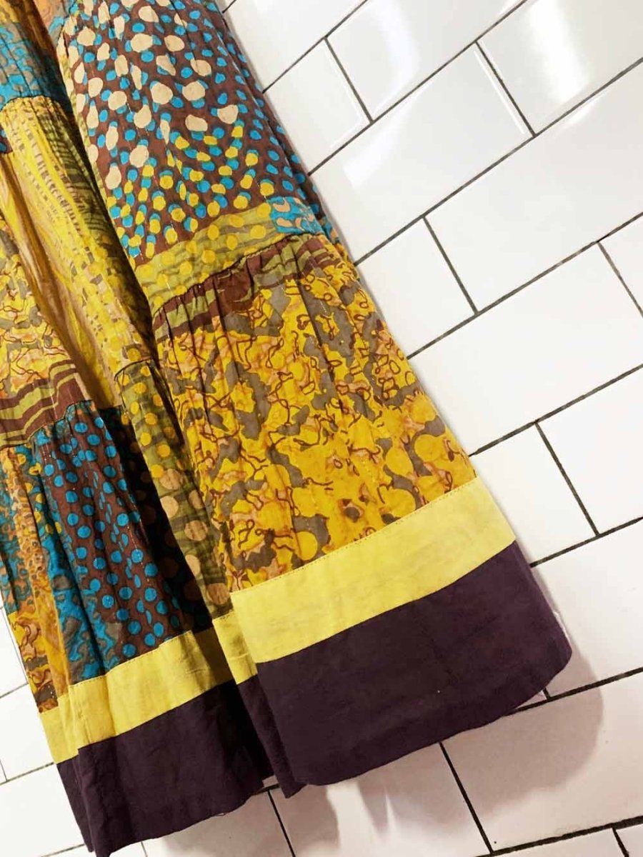 vintage 00s nu-look boho patchwork tiered babydoll maxi dress | made in india - good market thrift store