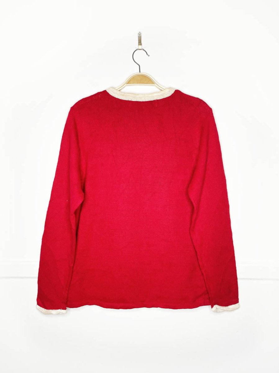 vintage 00s oh christmas tree embellished knit sweater - good market thrift store