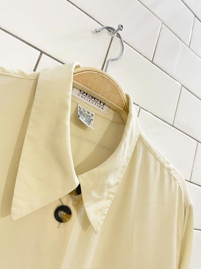 vintage 00s olsen 100% silk rolled cuff blouse - good market thrift store