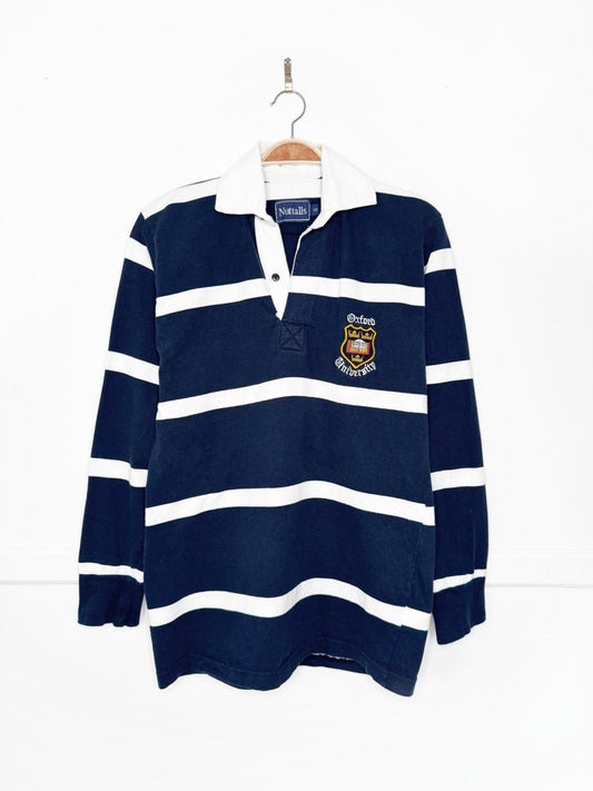 vintage 00s oxford university rugby striped long sleeve shirt | nuttals - good market thrift store