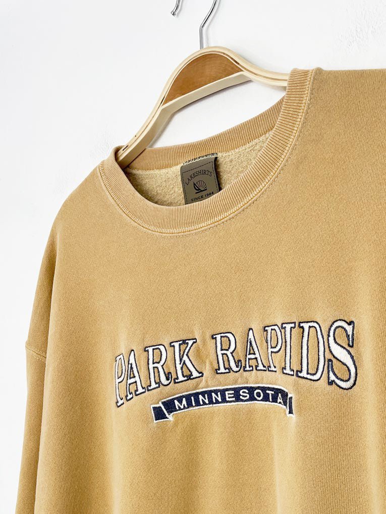 vintage 00s park rapids spell out washed sweatshirt | made in USA - good market thrift store