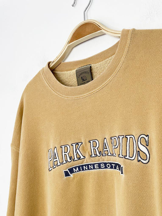 vintage 00s park rapids spell out washed sweatshirt | made in USA - good market thrift store