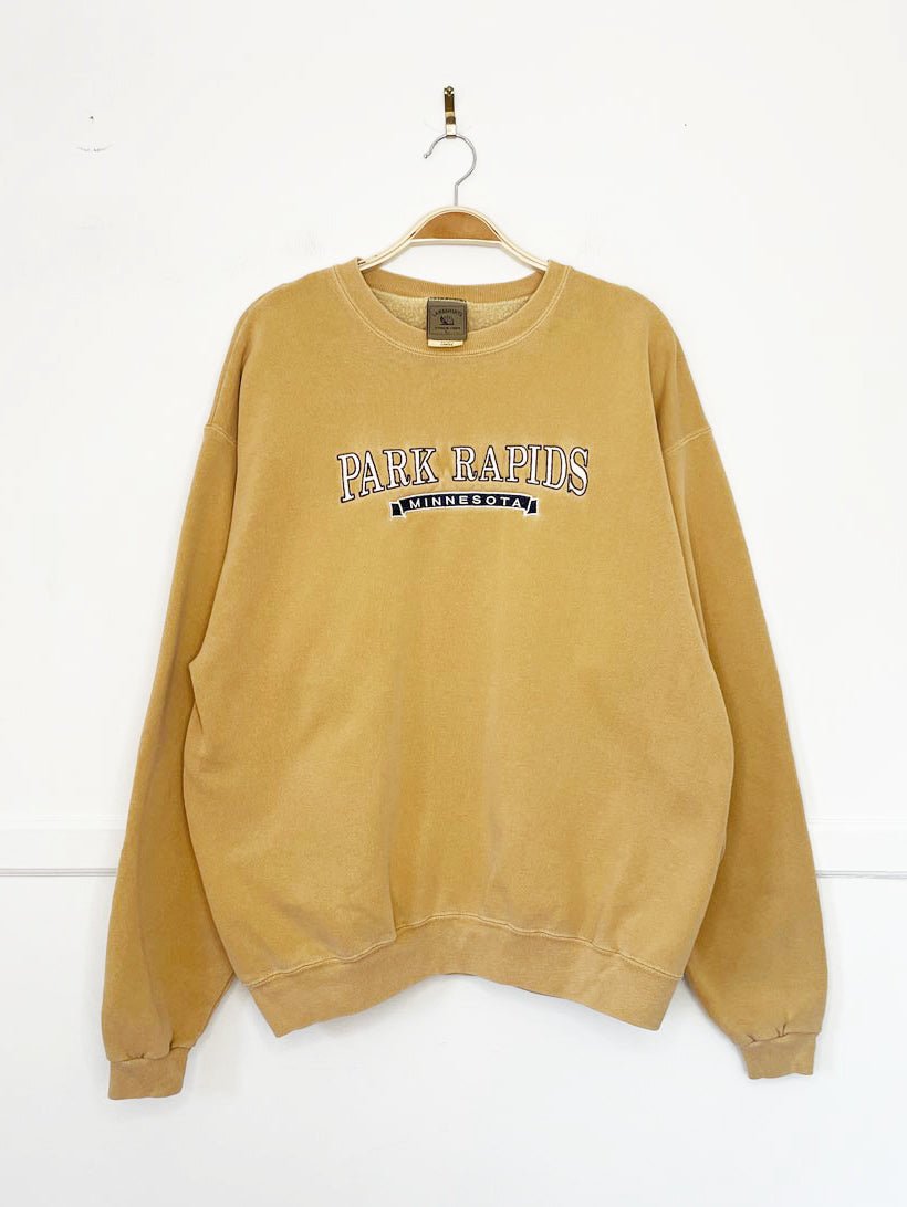 vintage 00s park rapids spell out washed sweatshirt | made in USA - good market thrift store