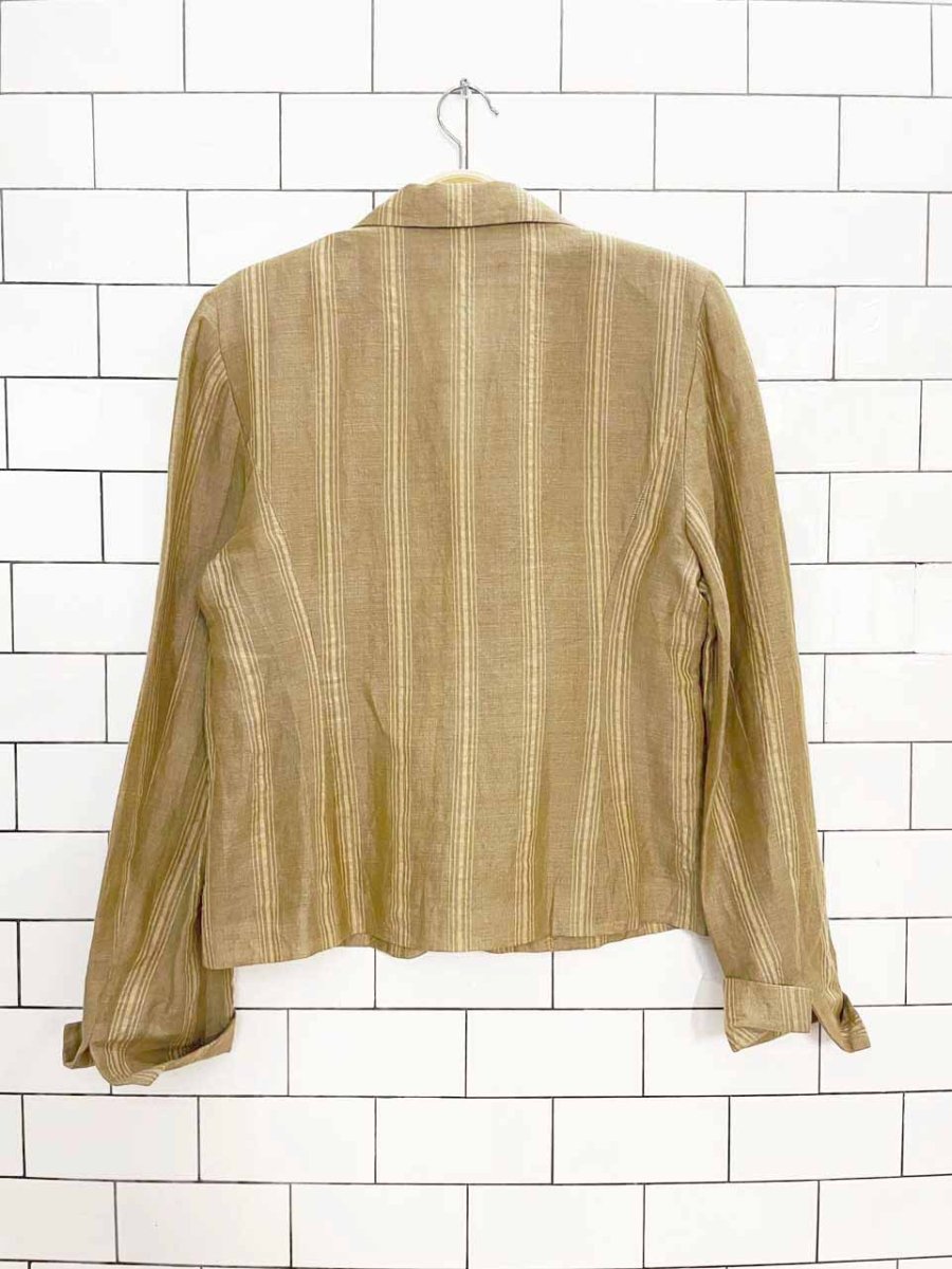 vintage 00s pride 100% linen striped blazer jacket - good market thrift store
