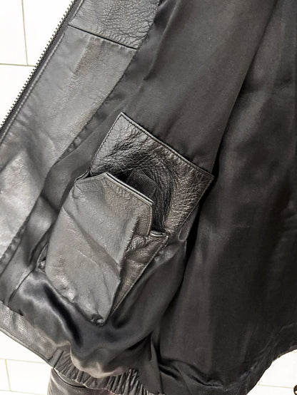 vintage 00s profilo classics leather minimal zip jacket - good market thrift store