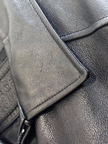 vintage 00s profilo classics leather minimal zip jacket - good market thrift store