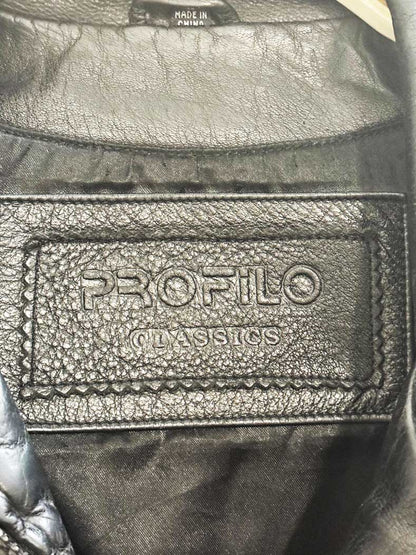 vintage 00s profilo classics leather minimal zip jacket - good market thrift store
