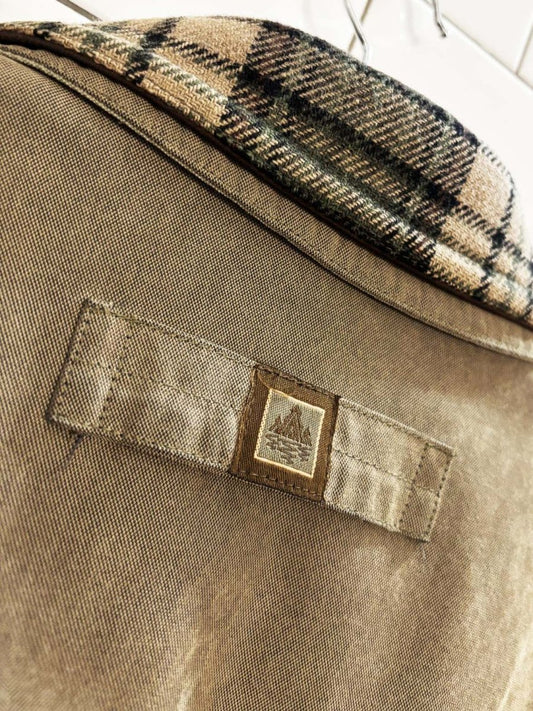 vintage 00s rainforest plaid collar bomber jacket | zip out lining - good market thrift store