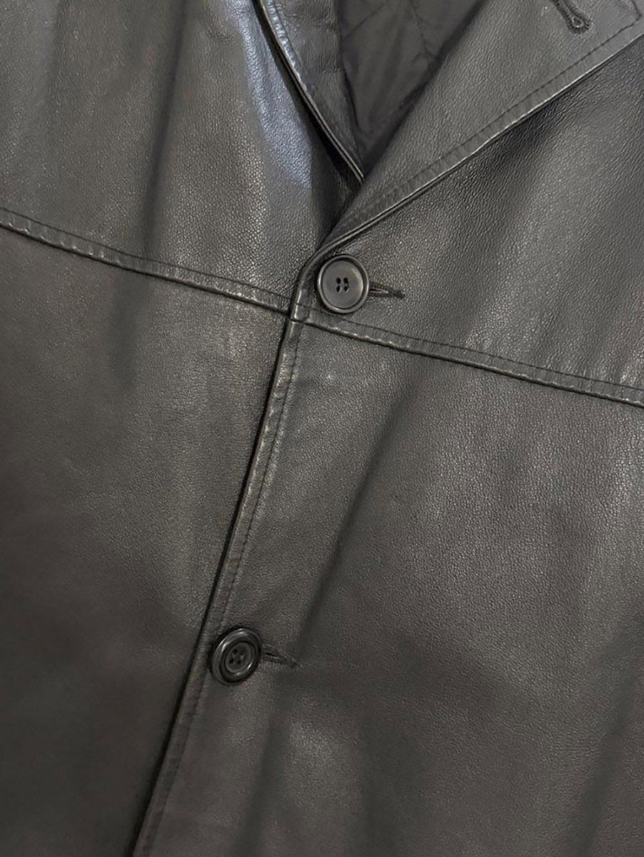 vintage 00s retreat full button leather jacket - good market thrift store