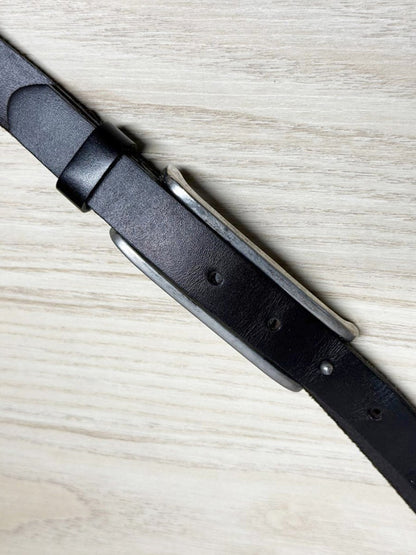 vintage 00s roots 73 leather skinny belt | made in Canada - good market thrift store