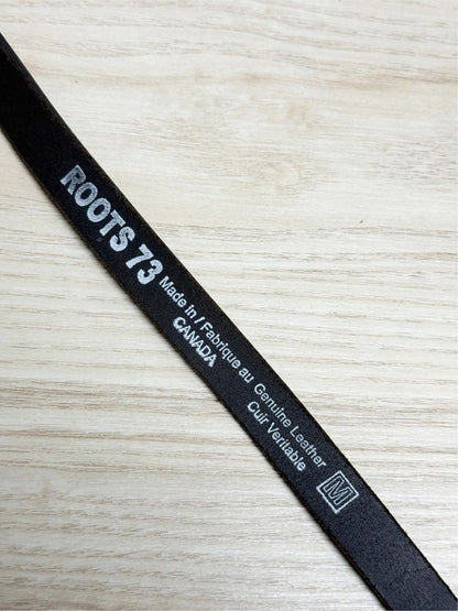 vintage 00s roots 73 leather skinny belt | made in Canada - good market thrift store