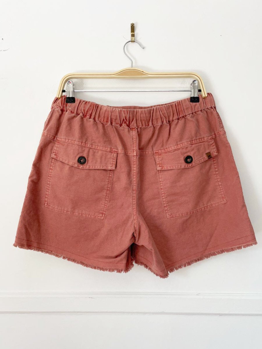 vintage 00s roots linen-blend raw hem drawstring shorts - good market thrift store