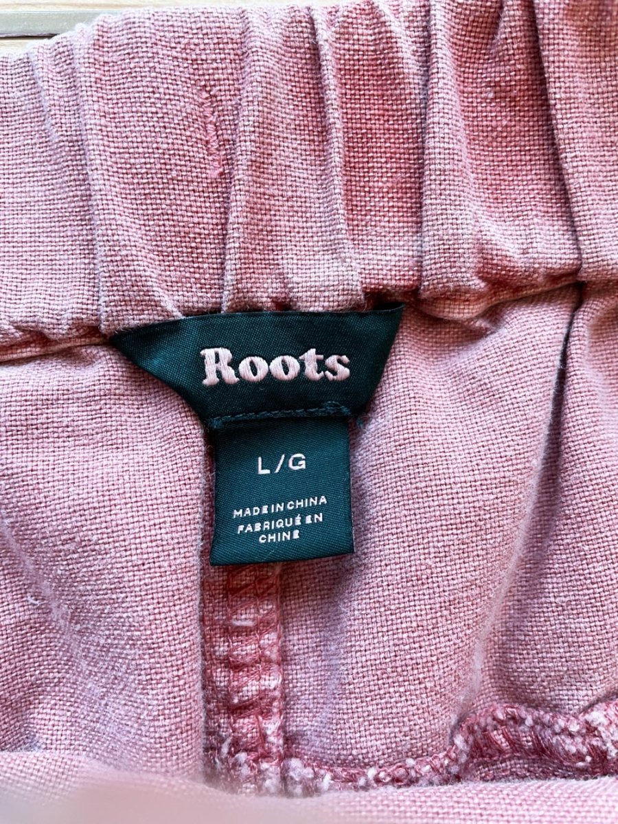 vintage 00s roots linen-blend raw hem drawstring shorts - good market thrift store