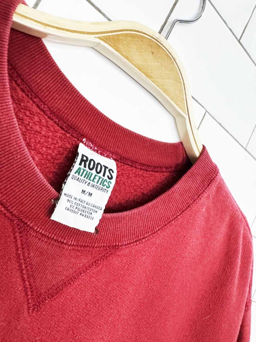 vintage 00s roots nameplate oversized sweatshirt - good market thrift store