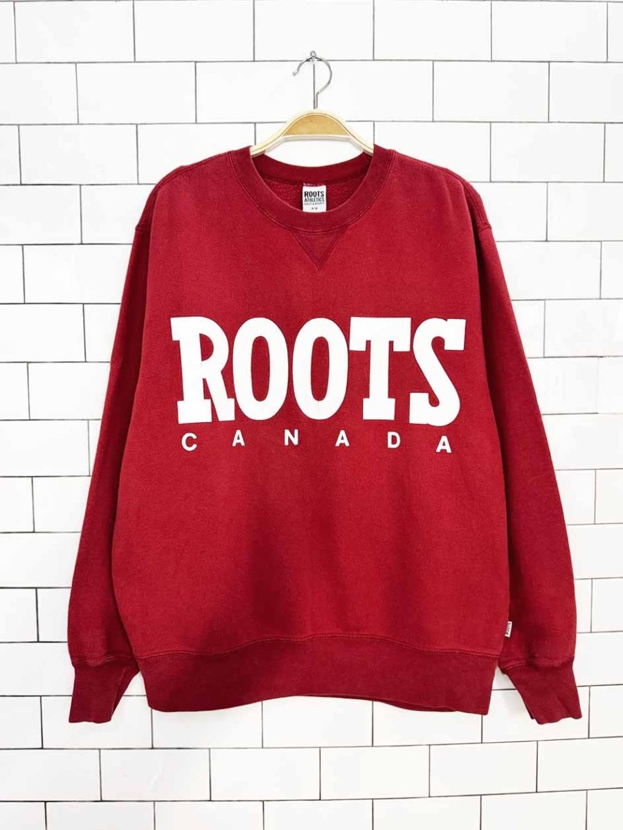vintage 00s roots nameplate oversized sweatshirt - good market thrift store