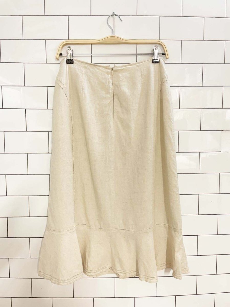 vintage 00s sag harbour linen - blend midi skirt - good market thrift store