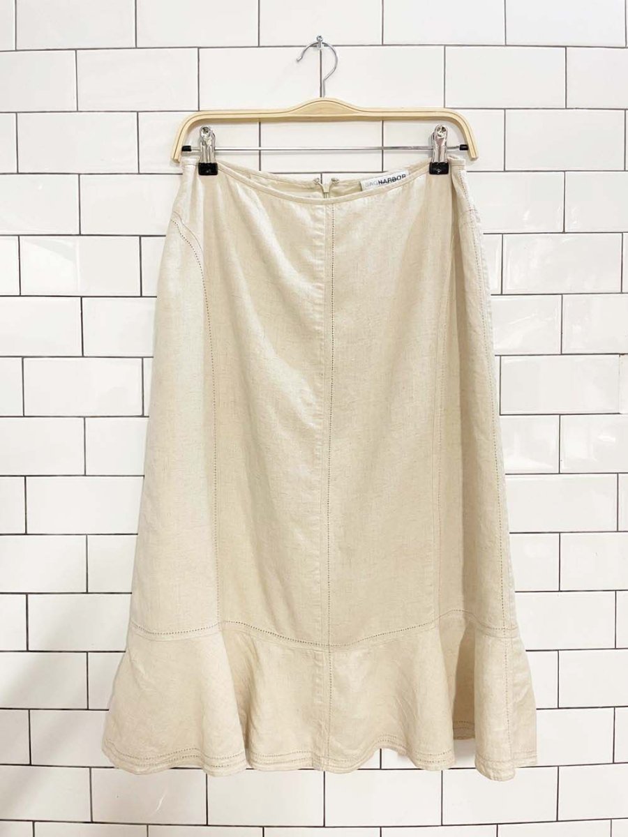 vintage 00s sag harbour linen - blend midi skirt - good market thrift store