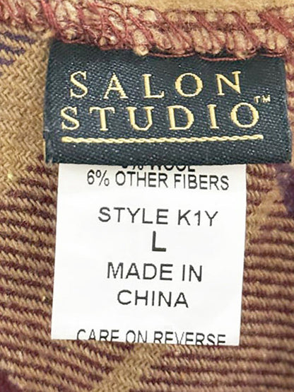 vintage 00s salon studio wool - blend plaid a - line midi skirt - good market thrift store