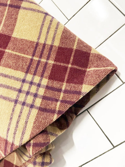 vintage 00s salon studio wool - blend plaid a - line midi skirt - good market thrift store