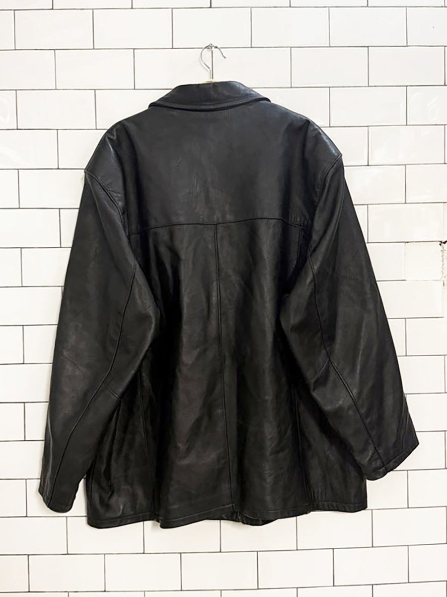 vintage 00s selections lamb leather full zip jacket | made in Canada - good market thrift store