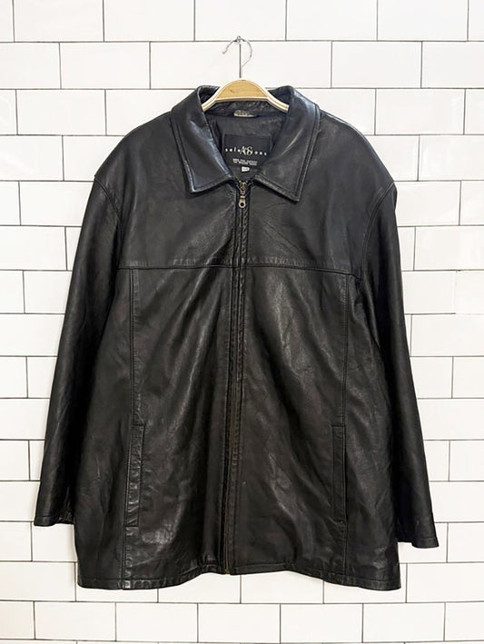 vintage 00s selections lamb leather full zip jacket | made in Canada - good market thrift store