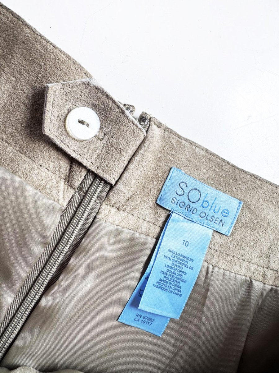 vintage 00s sigrid olsen lamb suede a-line midi skirt | leather - good market thrift store