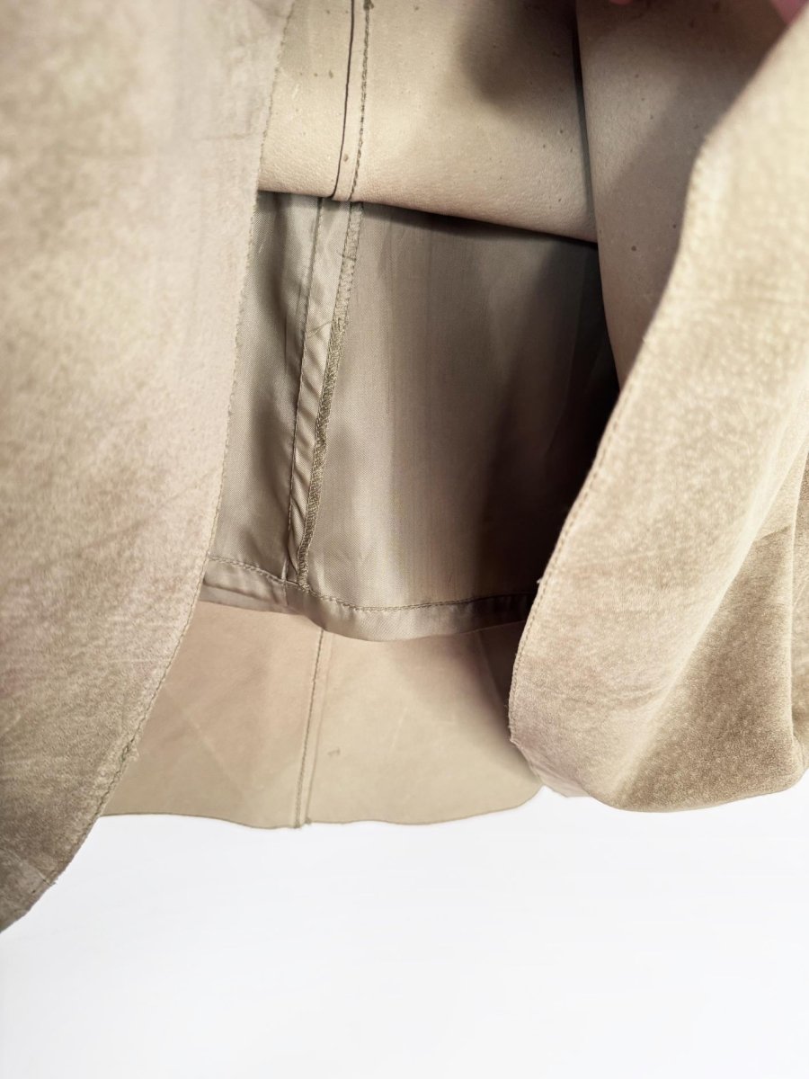 vintage 00s sigrid olsen lamb suede a-line midi skirt | leather - good market thrift store