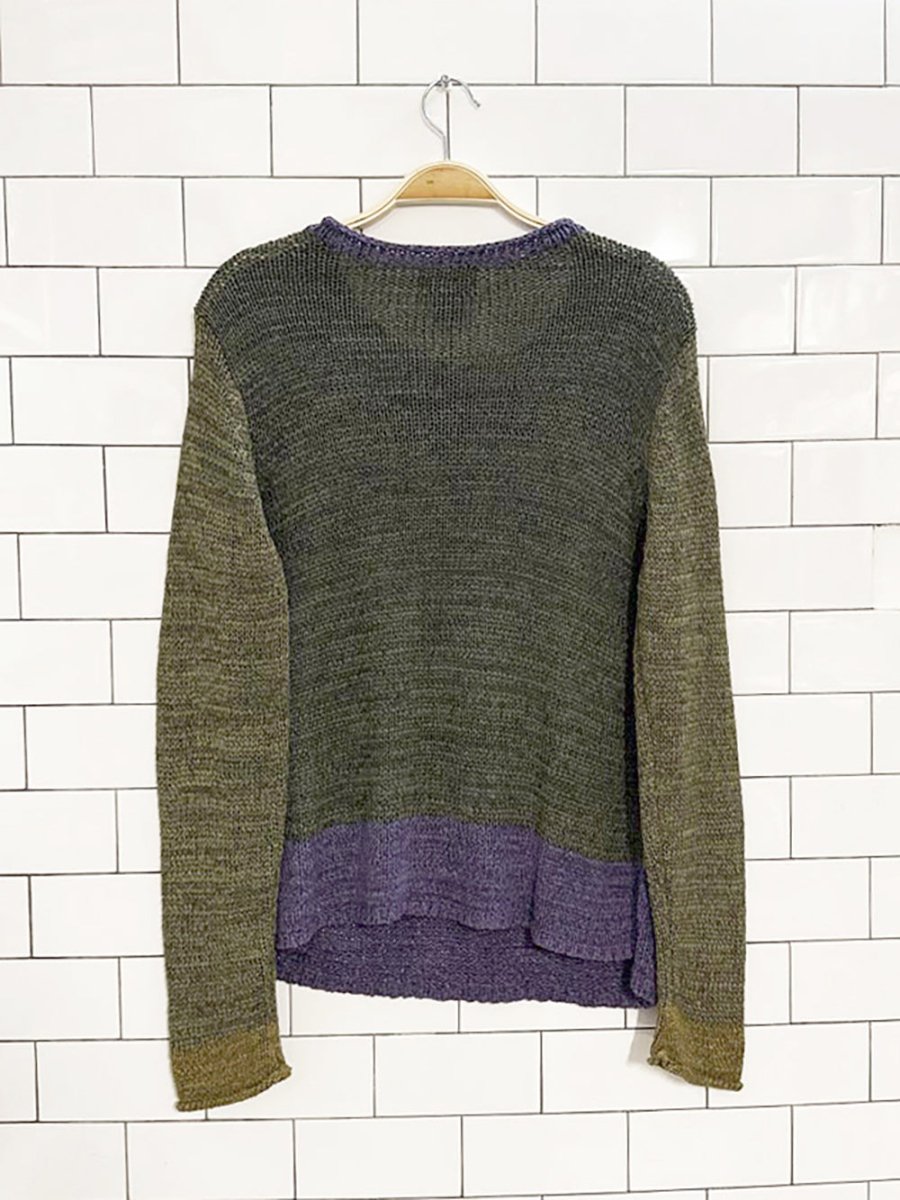 vintage 00s sigrid olsen loose knit embroidered flower sweater - good market thrift store