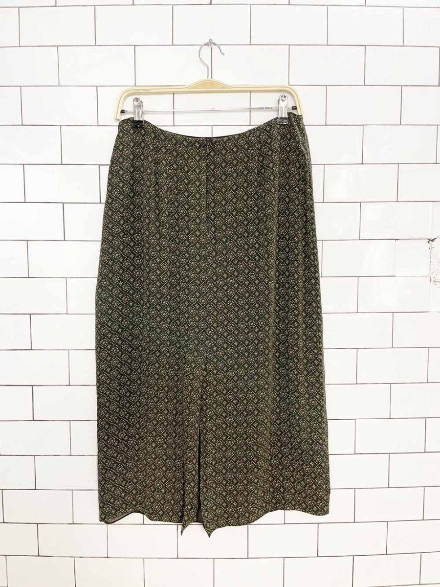vintage 00s silk petite sophisticate 100% silk minimal midi skirt - good market thrift store
