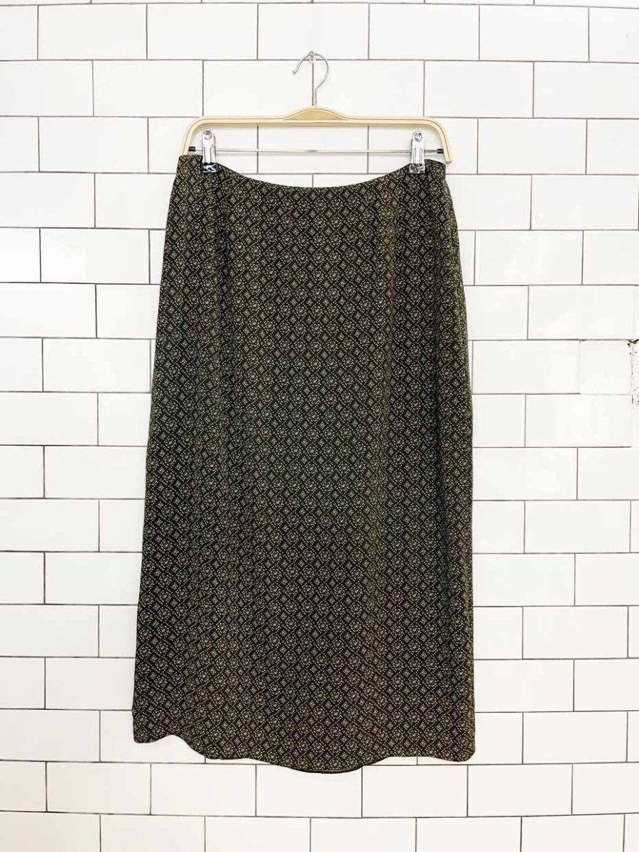 vintage 00s silk petite sophisticate 100% silk minimal midi skirt - good market thrift store