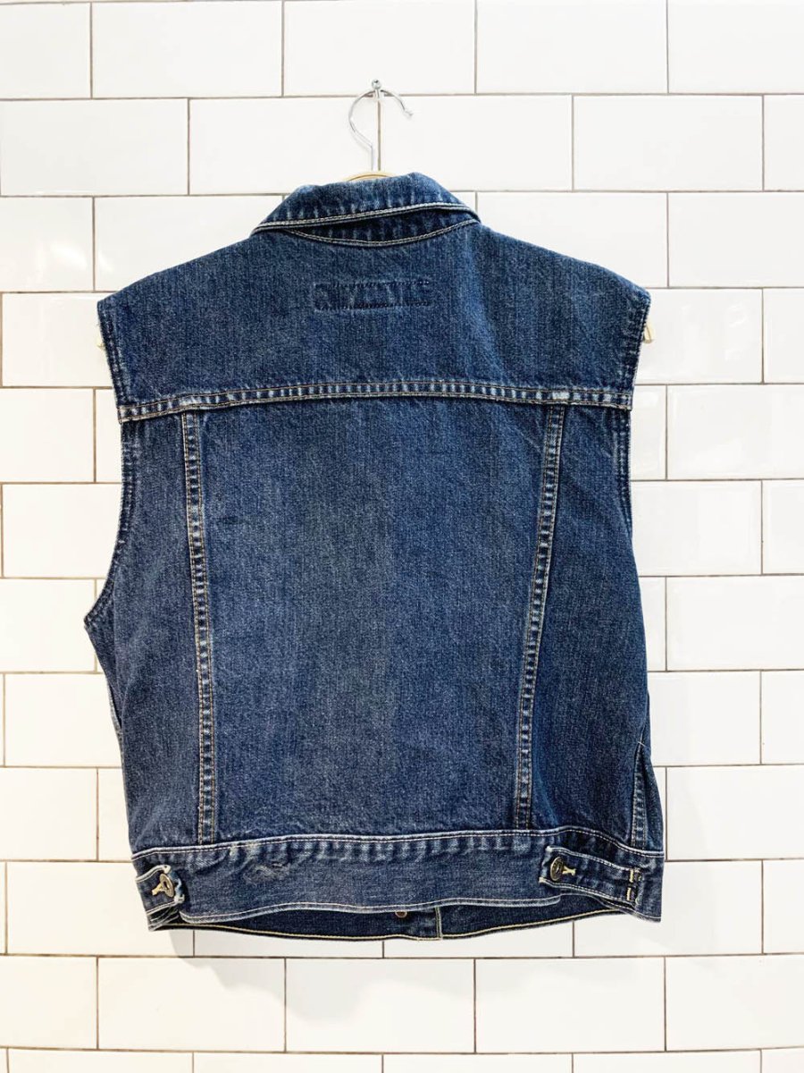 vintage 00s silver jeans cut off denim vest top | made in canada - good market thrift store