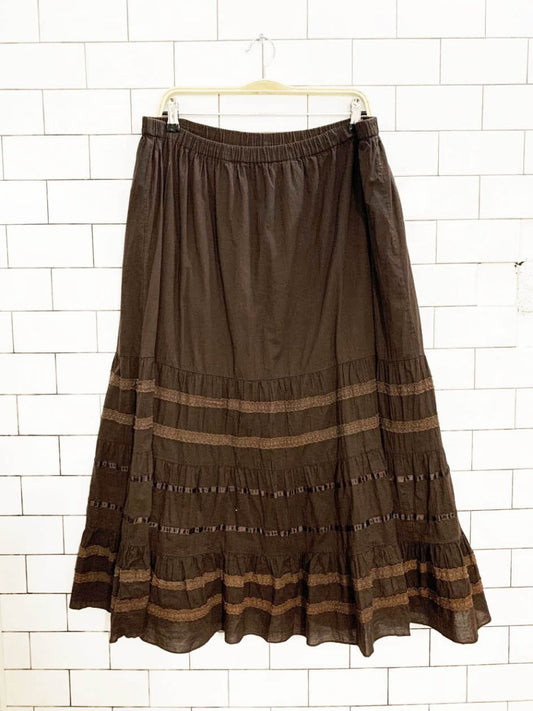 vintage 00s st johns bay boho tiered lace maxi skirt - good market thrift store