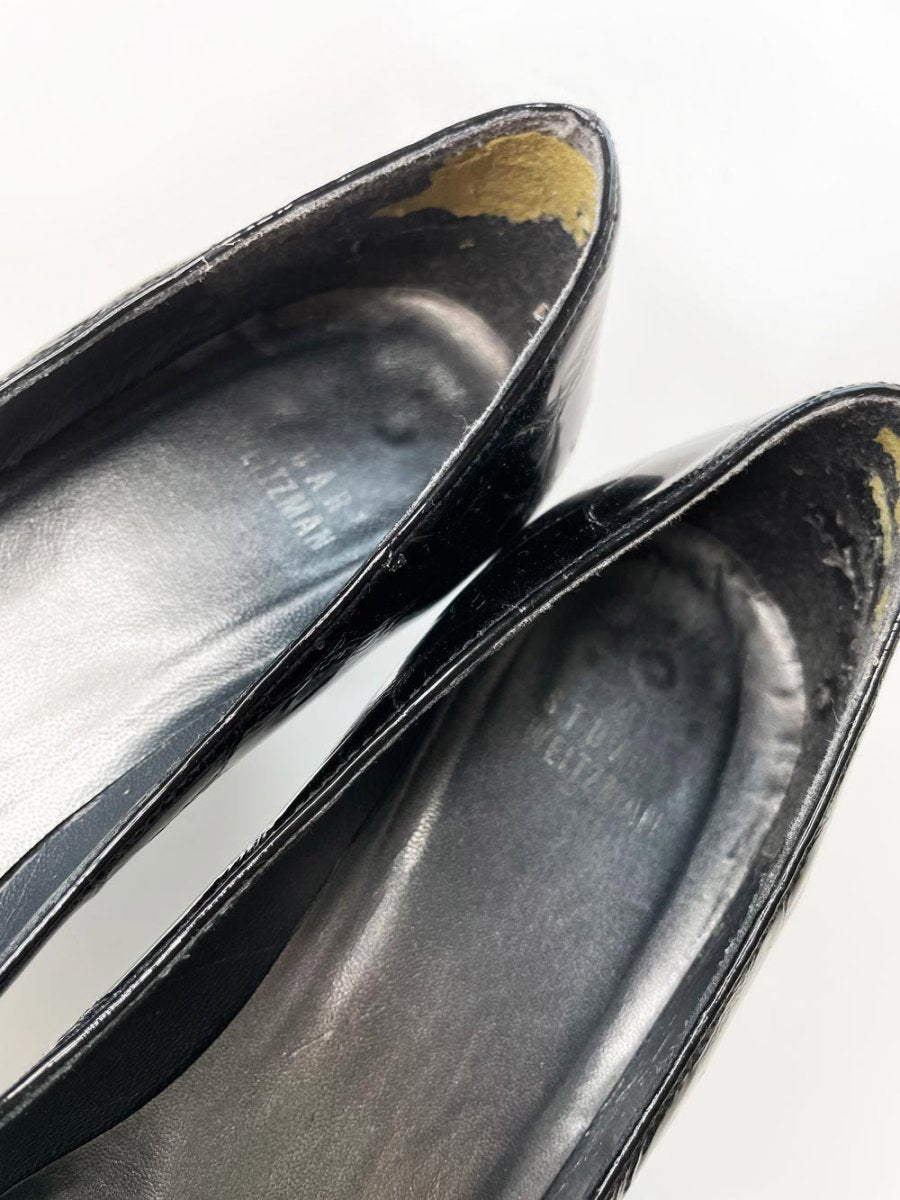 vintage 00s stuart weitzman patent buckle pointed toe pump - good market thrift store