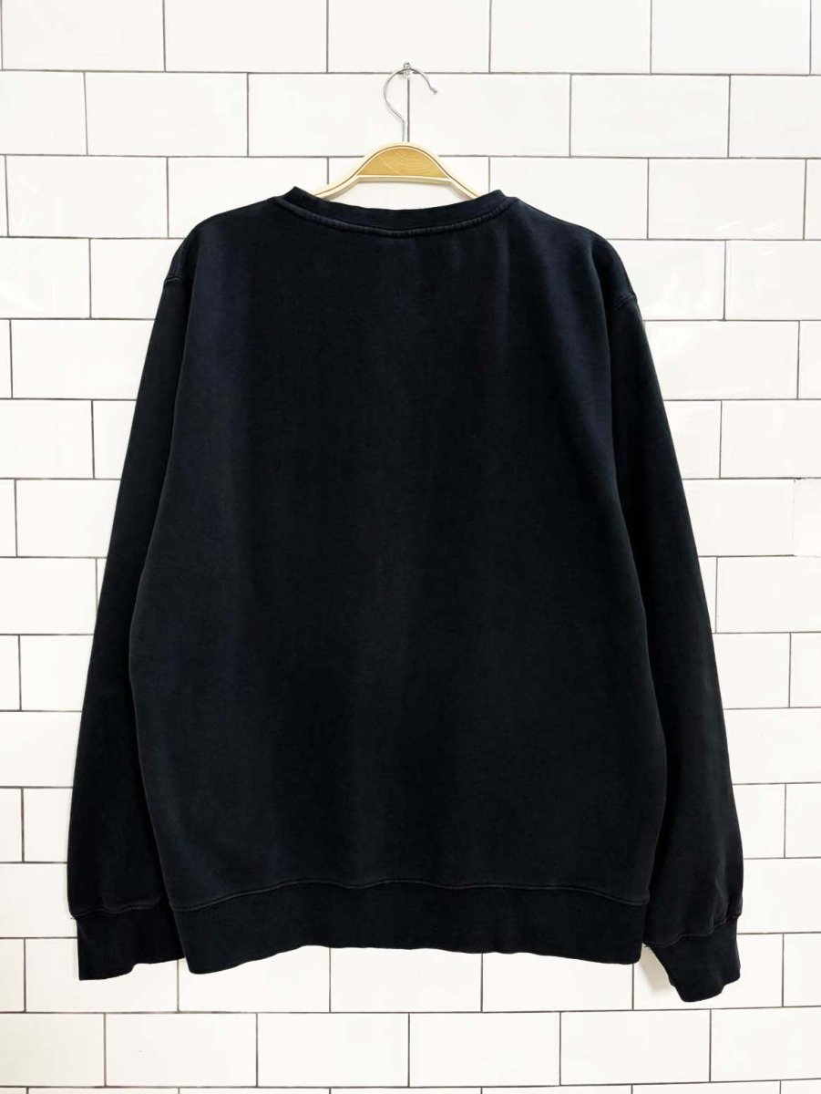 vintage 00s stussy black panther crewneck sweatshirt | made in usa - good market thrift store