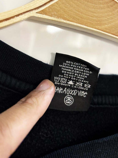 vintage 00s stussy black panther crewneck sweatshirt | made in usa - good market thrift store