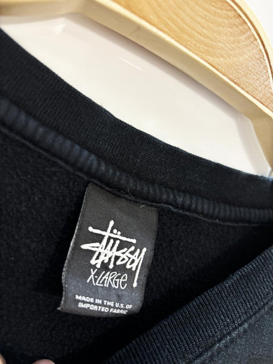 vintage 00s stussy black panther crewneck sweatshirt | made in usa - good market thrift store