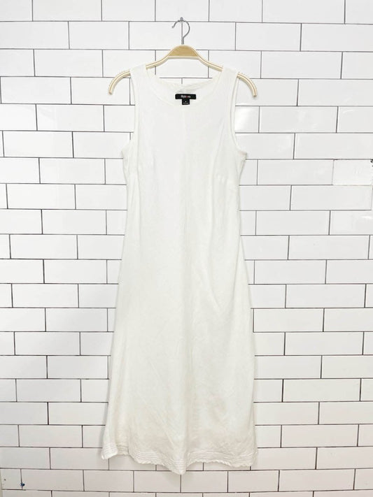 vintage 00s style & co. 100% linen minimal midi dress - good market thrift store