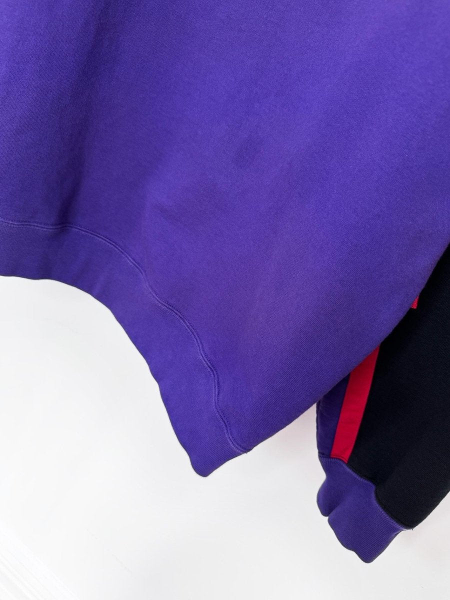 vintage 00s supreme embroidered spellout colour block sweatshirt - good market thrift store