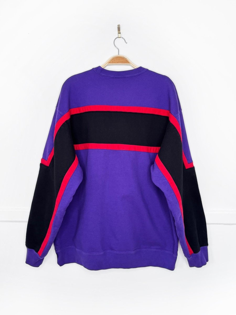 vintage 00s supreme embroidered spellout colour block sweatshirt - good market thrift store