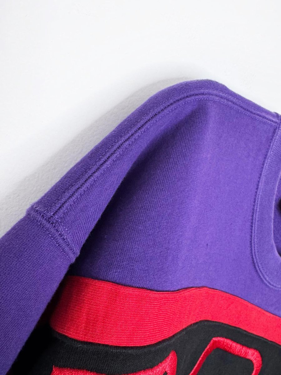 vintage 00s supreme embroidered spellout colour block sweatshirt - good market thrift store