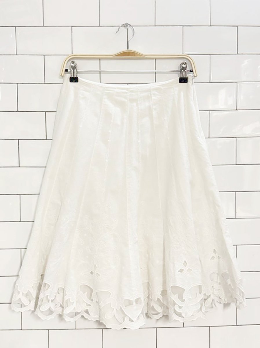 vintage 00s tailor lace trim knee - length skirt | b. moss company - good market thrift store