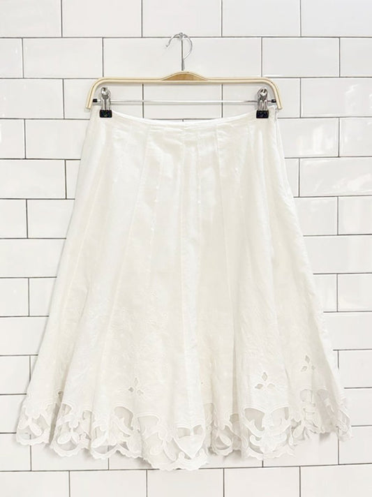 vintage 00s tailor lace trim knee - length skirt | b. moss company - good market thrift store