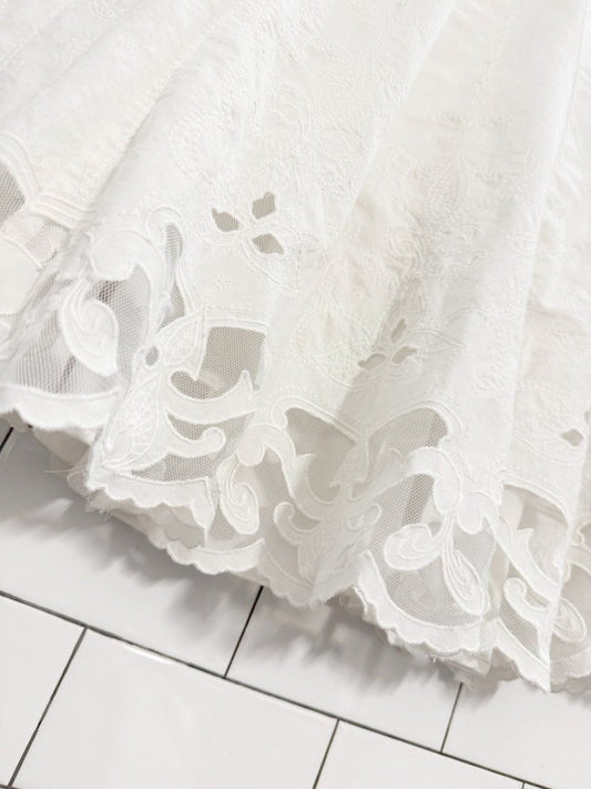 vintage 00s tailor lace trim knee - length skirt | b. moss company - good market thrift store